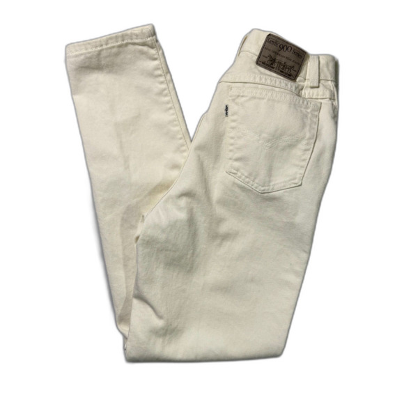vintage White Tab 900 Series Levi's High Waist Tapered Leg Off White/Cream Sz 11 - Picture 1 of 16